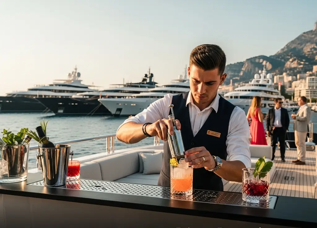 Private Bartender on Yacht at Sunset — Monaco French Riviera