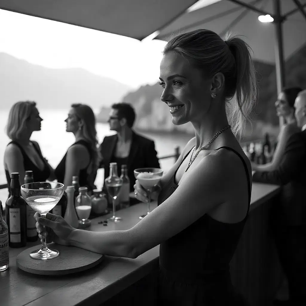 Elegant bar event Monaco — black and white